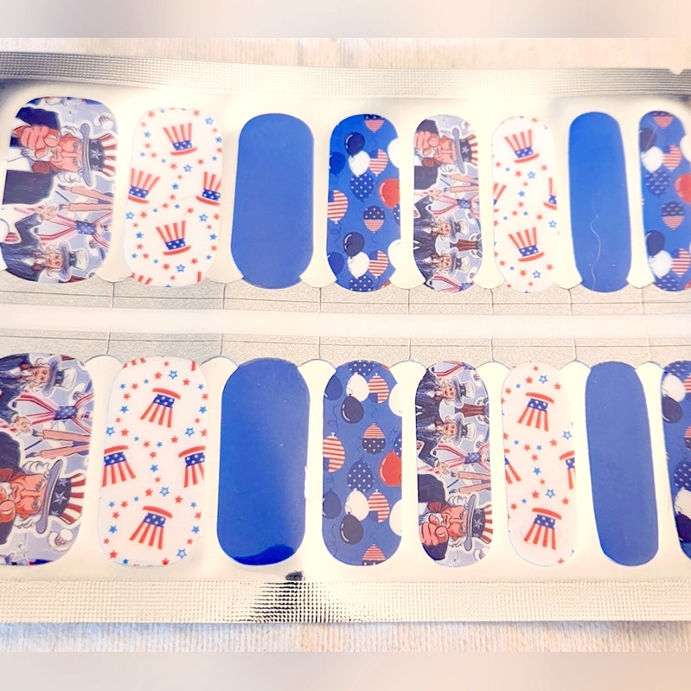 Uncle Sam Patriotic America nail wraps